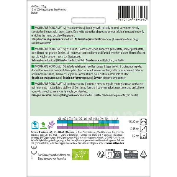 Levél mustár - Brassica juncea Moutarde rouge Metis
