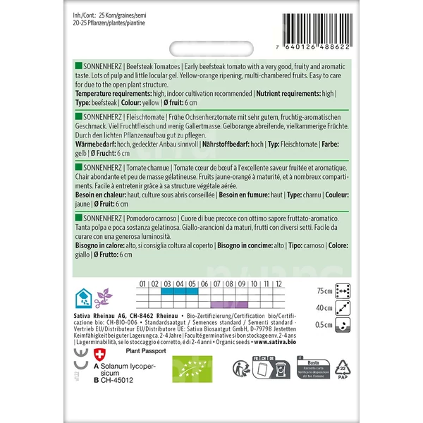  Beefsteak paradicsom sárga - Solanum lycopersicum Sonnenherz