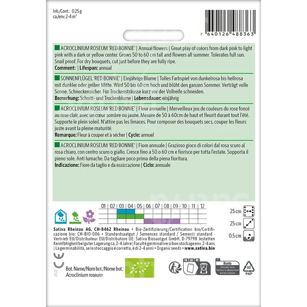  Szalmarózsa - Acroclinium roseum 'Red Bonnie' 