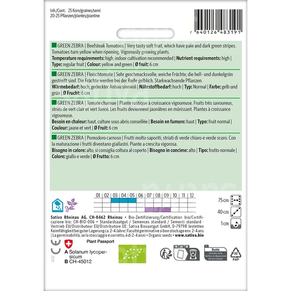 Beefsteak Zöld Zebra paradicsom - Solanum lycopersicum Beefsteak Green Zebra